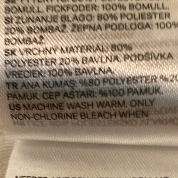 H&M SZ XS  Ivory quilted zip front sweatshirt jacket street style comfy essentia - Picture 9 of 10